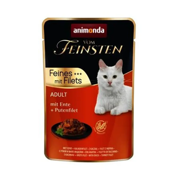 Hlavný obrázok produktu Vom Feinsten Adult FEINES m.Fillets - kachna + krůtí filet, kapsička pro kočky 85 g