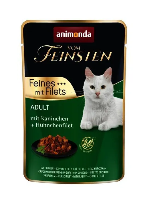 Hlavný obrázok produktu Vom Feinsten Adult FEINES m.Fillets - králík + kuřecí filet, kapsička pro kočky 85 g