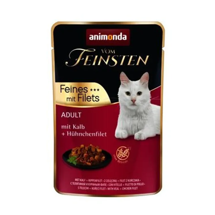Hlavný obrázok produktu Vom Feinsten Adult FEINES m.Fillets - telecí + kuřecí filet, kapsička pro kočky 85 g