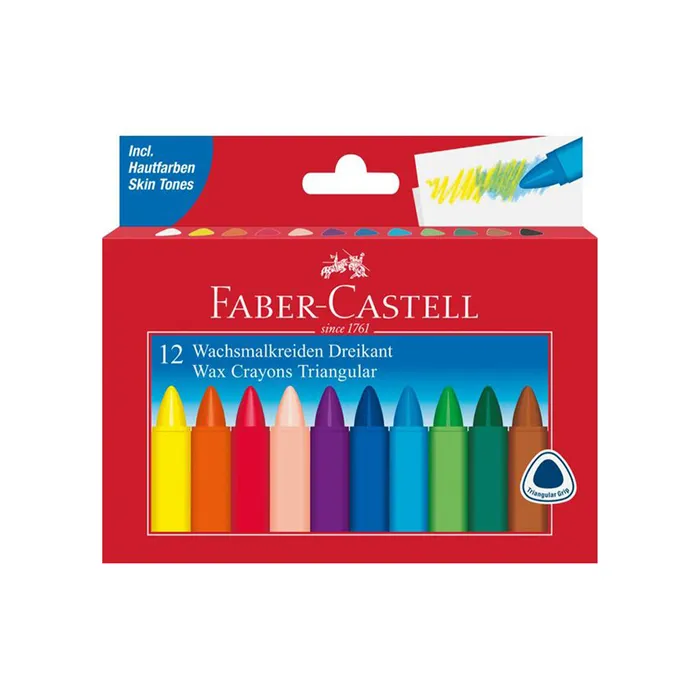 Hlavný obrázok produktu Voskovky Faber-Castell Wax Triangular Crayons 12 barev, trojhranné