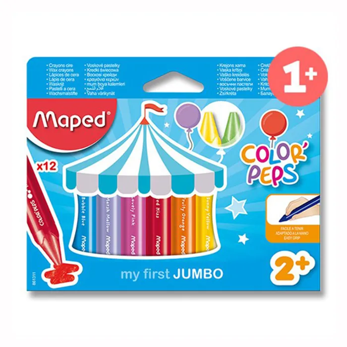 Hlavný obrázok produktu Voskovky Maped Wax JUMBO, trojhranné 12 barev