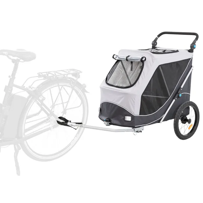 Hlavný obrázok produktu Vozík za kolo s funkcí rychlého skládání L 74 x 95 x 103/143 cm, nosnost max. 30 kg, šedý