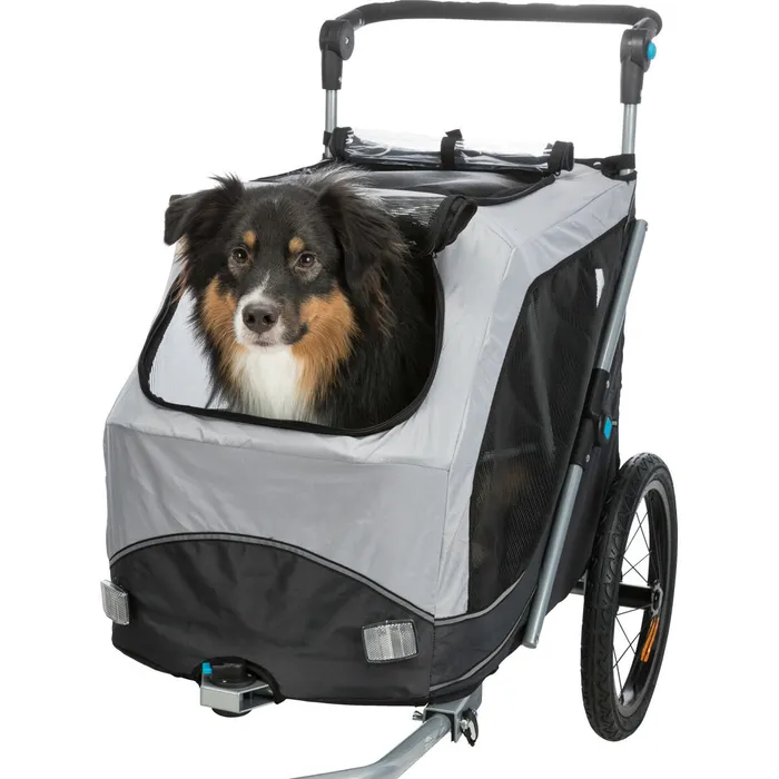Hlavný obrázok produktu Vozík za kolo s funkcí rychlého skládání M 63 x 95 x 90/132 cm, nosnost max. 22 kg, šedý