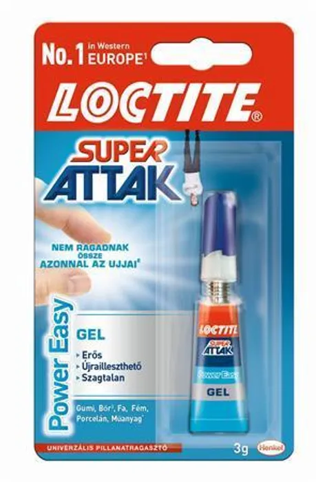 Hlavný obrázok produktu Vteřinové lepidlo, 3g, HENKEL "Loctite Super Attak Power Easy"
