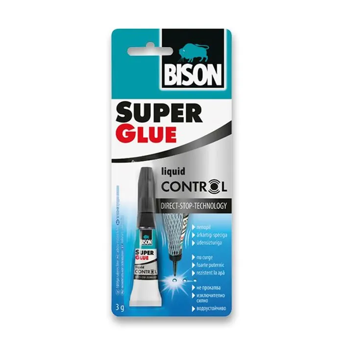 Hlavný obrázok produktu Vteřinové lepidlo Bison Super Glue Control 3 g