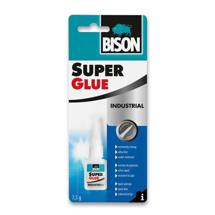 Hlavný obrázok produktu Vteřinové lepidlo Bison Super Glue Profi 7,5 g