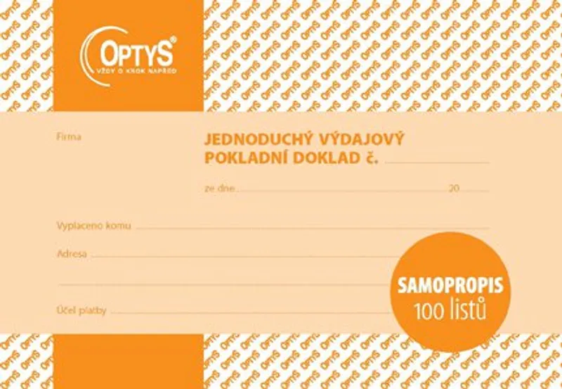 Hlavný obrázok produktu Výdajový doklad A6, jednoduchý, samopropisovací, 100 listů 1303