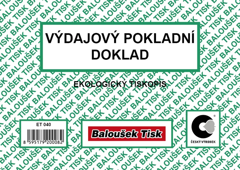 Hlavný obrázok produktu Výdajový pokladní doklad A6 50 listů ET040