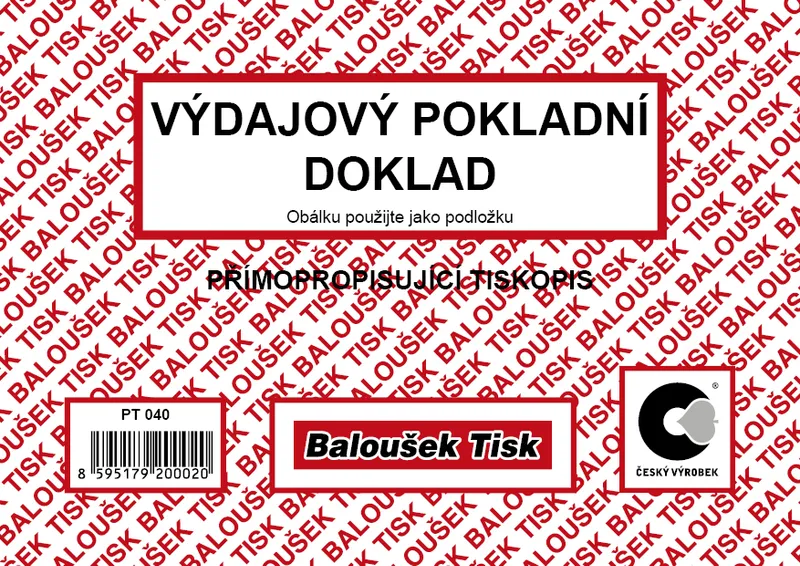 Hlavný obrázok produktu Výdajový pokladní doklad A6 propisující PT040