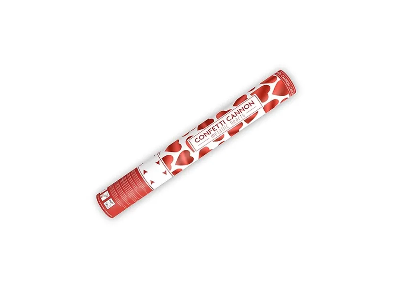 Hlavný obrázok produktu Vystřelovací konfety srdíčka červené 40cm [1 ks]