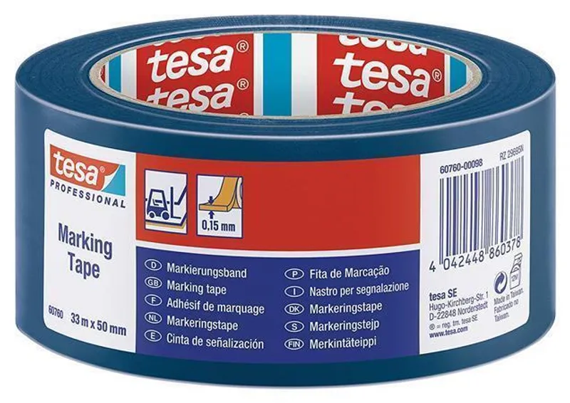 Hlavný obrázok produktu Vyznačovací páska na podlahy "Professional 60760", modrá, 50 mm x 33 m, TESA