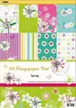 Vzorovaný kartón na scrapbooking, A4, kvetinový vzor