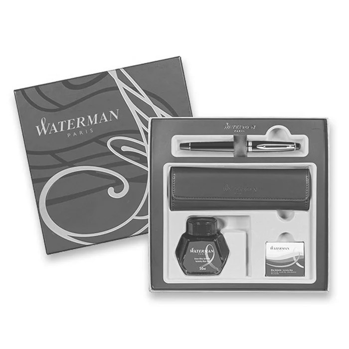Hlavný obrázok produktu Waterman Expert Black CT plnicí pero, dárková sada s pouzdrem a inkoustem