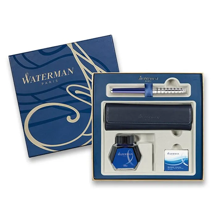 Hlavný obrázok produktu Waterman Hémisphere Deluxe Blue Lounge plnicí pero, dárková sada s pouzdrem a inkoustem