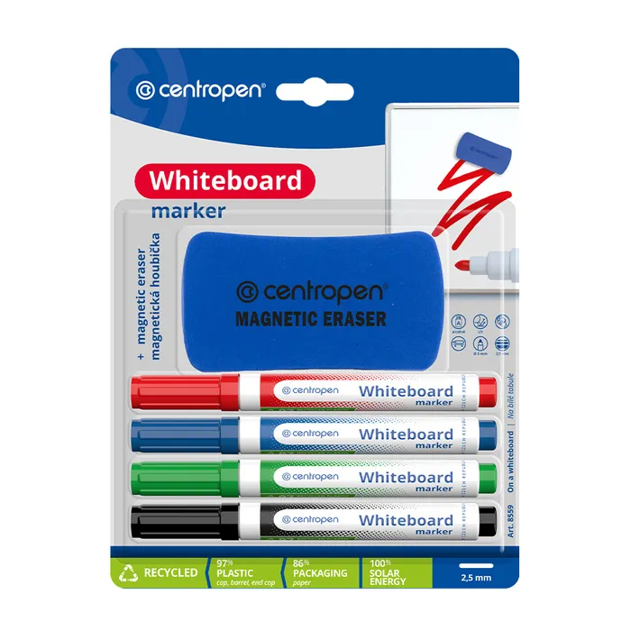 Hlavný obrázok produktu Whiteboard Marker 8559/4 + magnetická houbička