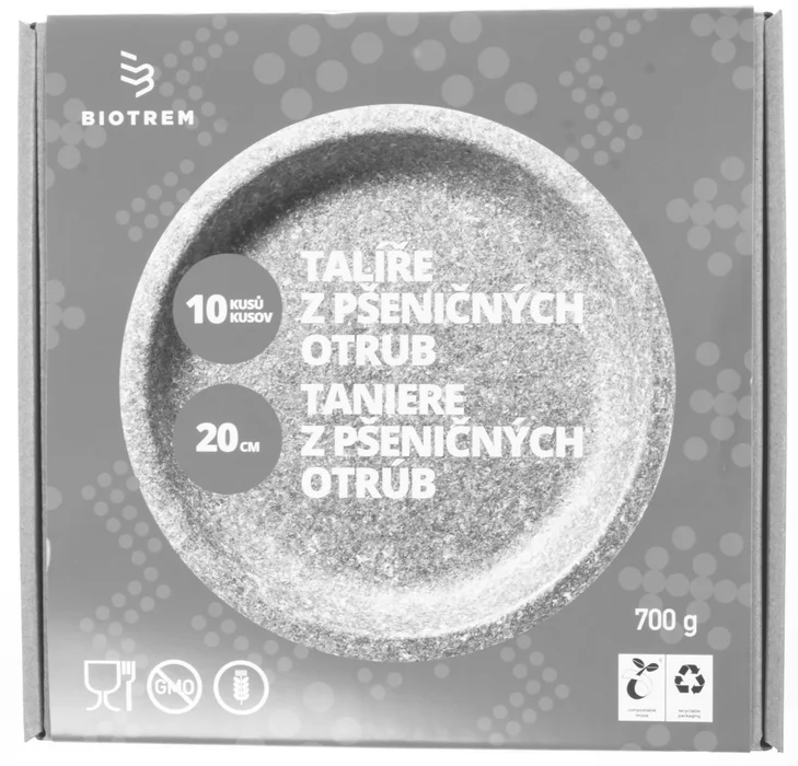 Hlavný obrázok produktu Talíř z pšeničných otrub 20cm BIO [10 ks]