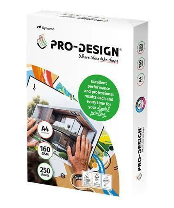 Hlavný obrázok produktu Xerografický papír, pro digitální tisk, A4, 160g, PRO-DESIGN [250 listů]