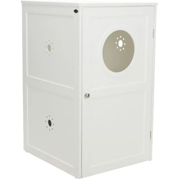 Hlavný obrázok produktu XL domek na kočičí toaletu, 2 poličky, MDF, 53 x 90 x 58 cm, bílá