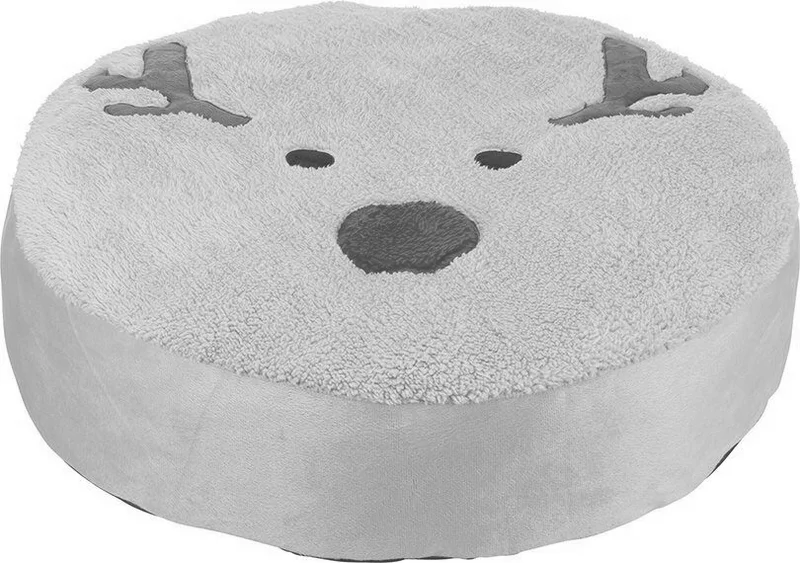 Hlavný obrázok produktu Xmas Cushion Moose - vánoční kulatý polštář sob, 60 cm, fleece/plyš, světlehnědá