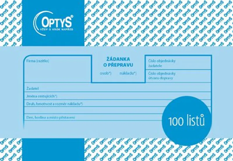 Hlavný obrázok produktu Žádanka o přepravu A6, 100 listů 1176