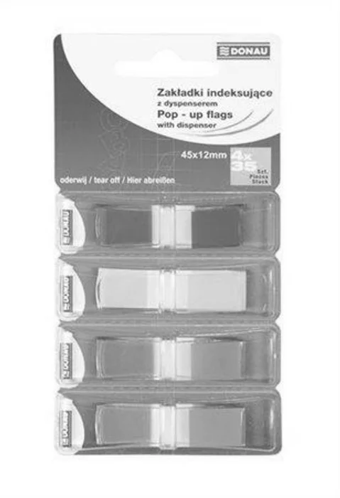 Hlavný obrázok produktu Záložky, 4x35 lístků, 12x45 mm, DONAU, mix barev