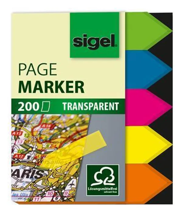 Hlavný obrázok produktu Záložky, 5x40 lístků, 12x45 mm SIGEL "Arrows", mix barev