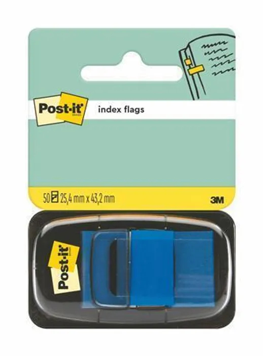 Hlavný obrázok produktu Záložky se zásobníkem, 50 lístků, 25x43 mm, modrá, 3M POSTIT