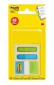 Záložky, zelená a modrá, 3x16 listov, 25x43 mm a 12x43 mm, 3M POST-IT