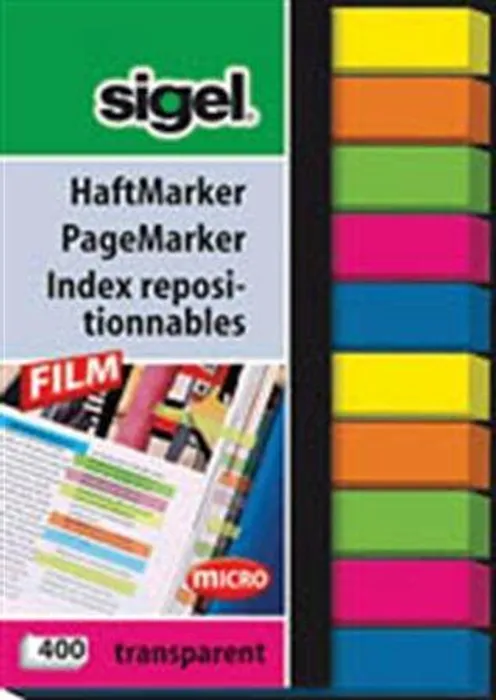 Hlavný obrázok produktu Záložky,10x40 lístků, 6x50 mm SIGEL "Micro", mix barev