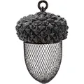 Ďalší obrázok produktu Žaluď - zásobník na vtáčie krmivo, 700 ml/14×22 cm, živica/kov, hnedá/biela