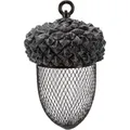 Ďalší obrázok produktu Žaluď - zásobník na vtáčie krmivo, 700 ml/14×22 cm, živica/kov, hnedá/biela