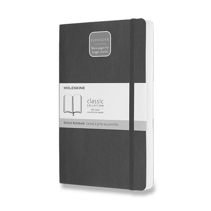 Hlavný obrázok produktu Zápisník Moleskine Expanded - měkké desky L, tečkovaný, černý