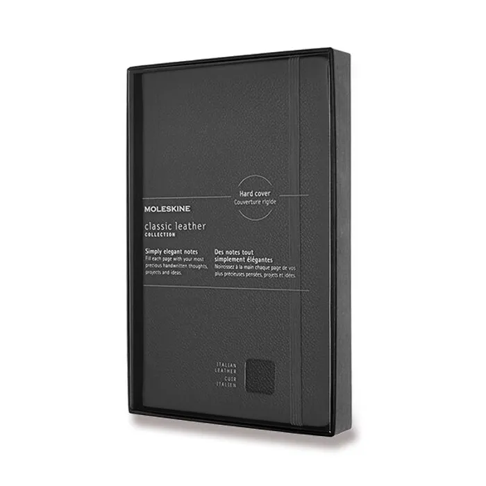 Hlavný obrázok produktu Zápisník Moleskine kožený - tvrdé desky L, linkovaný, černý