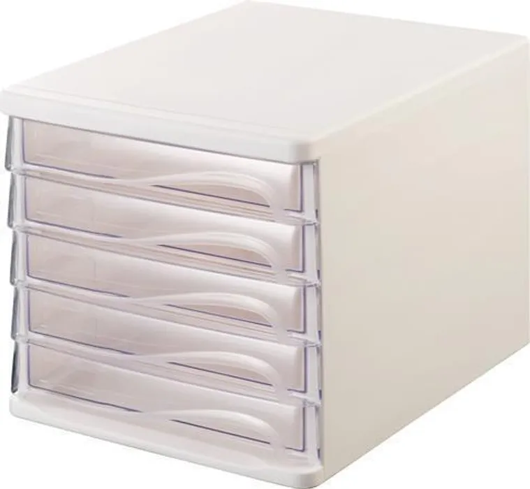 Hlavný obrázok produktu Zásuvkový box, 5x zásuvka, šedý/transparentní, plastový, HELIT