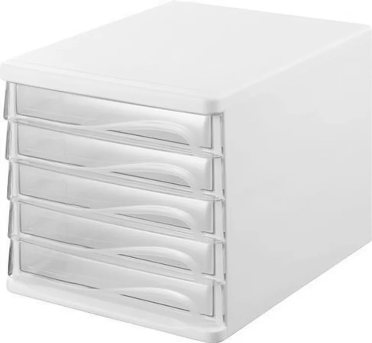Hlavný obrázok produktu Zásuvkový box, 5x zásuvka, šedý/transparentní, plastový, HELIT