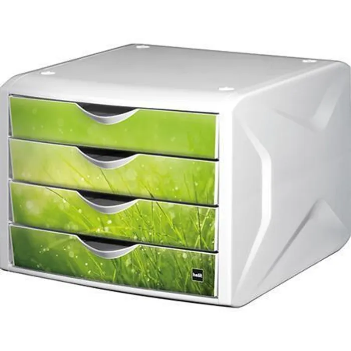 Hlavný obrázok produktu Zásuvkový box "Chameleon", 4 zásuvky, bílo-zelená, plast, HELIT
