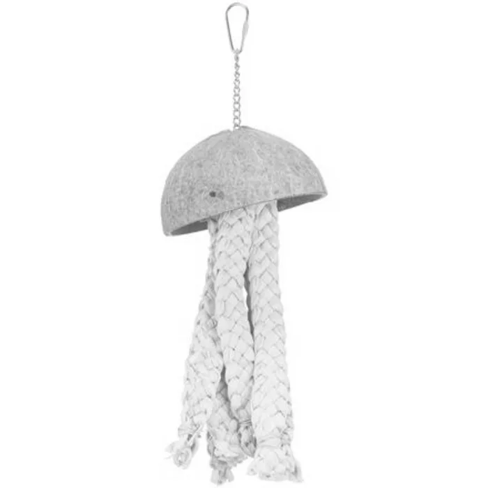 Hlavný obrázok produktu Závěsná přírodní hračka pro papoušky, kokos/banánové listy, 37 cm