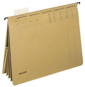 Závesné dosky Leitz ALPHA® s rýchloviazačmi a vreckom, Prírodná hnedá [25 ks]
