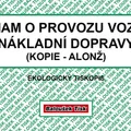 Ďalší obrázok produktu Záznam o prevádzke vozidla nákladnej dopravy alonž ET220