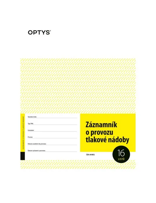 Hlavný obrázok produktu Záznamník o provozu tlakové nádoby A4 1236