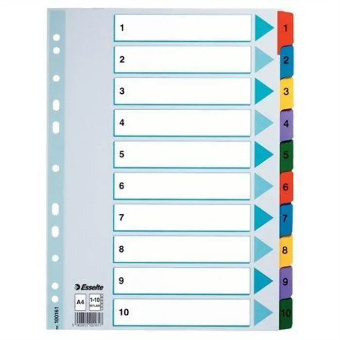 Hlavný obrázok produktu Zesílené kartonové rejstříky Esselte Mylar, A4, Mix barev