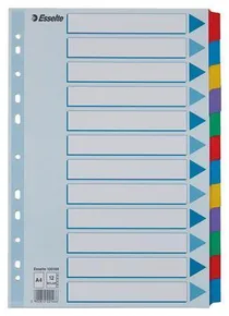 Zosilnené kartónové rozlišovače Esselte Mylar, A4, Mix farieb