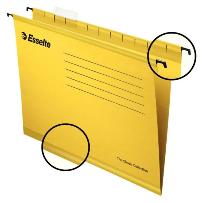 Hlavný obrázok produktu Zesílené závěsné desky "Classic", žlutá, A4, recyklovaný karton, ESSELTE [25 ks]