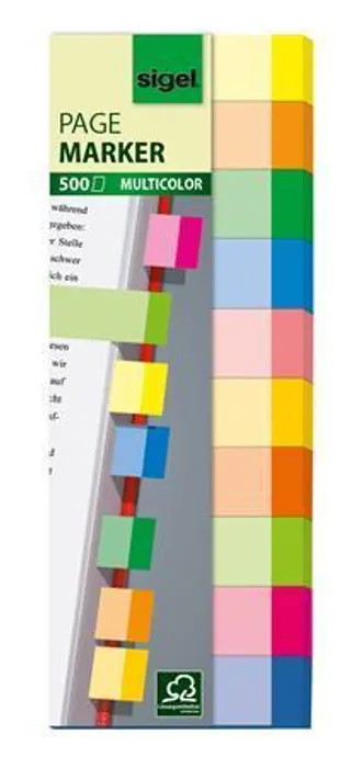 Hlavný obrázok produktu Značkovací proužky, 10x50 lístků, 15x50 mm, SIGEL "Transparent", mix barev
