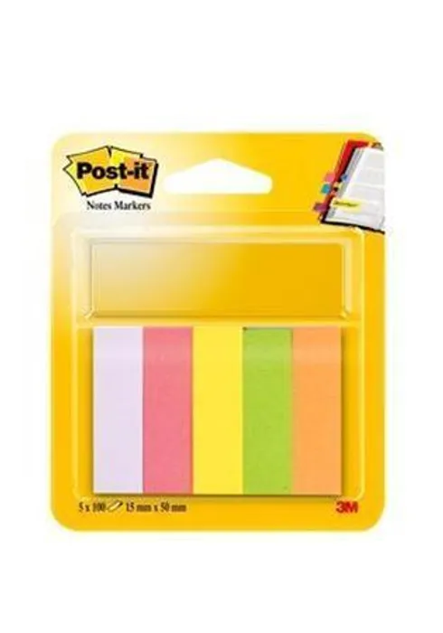 Hlavný obrázok produktu Značkovací proužky, 5x100 lístků, 15x50 mm, 3M POSTIT, mix barev