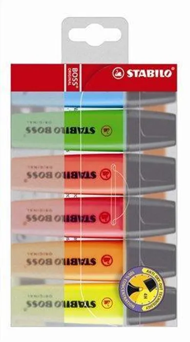 Hlavný obrázok produktu Zvýrazňovač "Boss", mix barev, 2-5mm, 6ks, STABILO