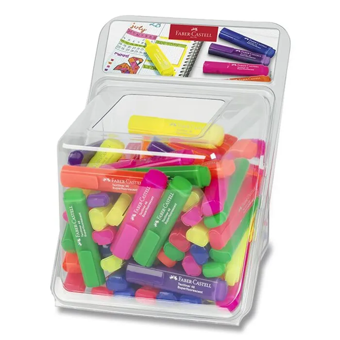 Hlavný obrázok produktu Zvýrazňovač Faber-Castell Textliner 46 Neon dóza, 100 ks