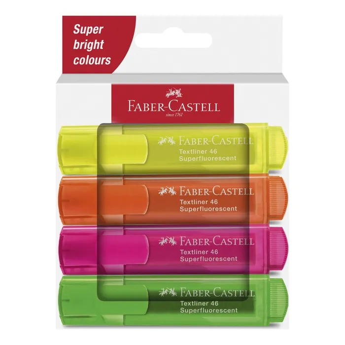 Hlavný obrázok produktu Zvýrazňovač Faber-Castell Textliner 46 Neon sada 4 ks