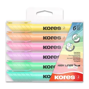 Zvýrazňovač Kores High Liner Pastel sada 6 farieb