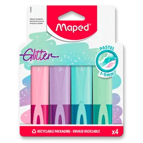 Zvýrazňovač Maped Fluo Peps Classic Glitter sada 4 farieb
